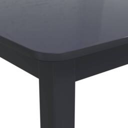 Berkfield Home Durable Dining Table Black 114x71x75 cm Solid Rubber Wood - Size: 114 x 71 x 75 cm - thumbnail 5