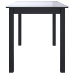 Berkfield Home Durable Dining Table Black 114x71x75 cm Solid Rubber Wood - Size: 114 x 71 x 75 cm - thumbnail 4