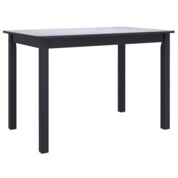 Berkfield Home Durable Dining Table Black 114x71x75 cm Solid Rubber Wood - Size: 114 x 71 x 75 cm - thumbnail 3