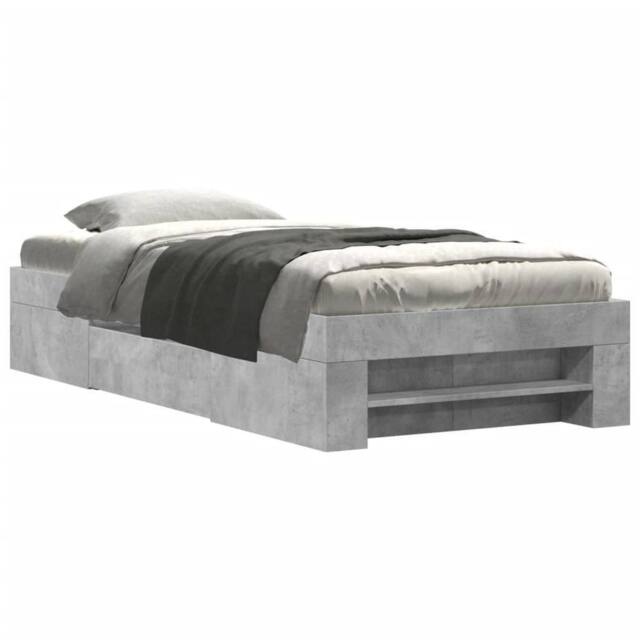 Berkfield Home Bed Frame without Mattress Concrete Grey 75x190cm Engineered Wood - Size: 75x190 cm - image 1