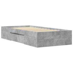 Berkfield Home Bed Frame without Mattress Concrete Grey 75x190cm Engineered Wood - Size: 75x190 cm - thumbnail 7