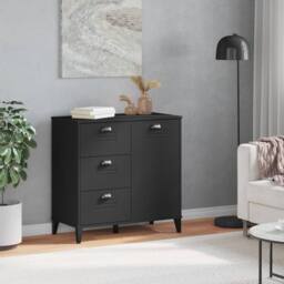 Berkfield Home Sideboard VIKEN Black 80x40x80 cm Engineered Wood - Size: 80 x 40 x 80 cm - thumbnail 1