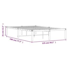 Berkfield Home Metal Bed Frame Black 120x190 cm Small Double - thumbnail 9