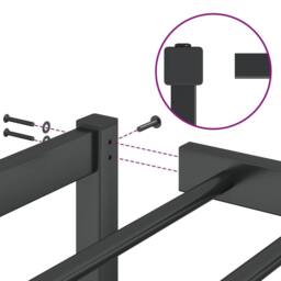 Berkfield Home Metal Bed Frame Black 120x190 cm Small Double - thumbnail 8