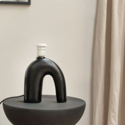 ValueLights Lia Black Arch Abstract Ceramic Table Lamp Base - thumbnail 3