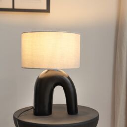 ValueLights Lia Black Arch Abstract Ceramic Table Lamp Base