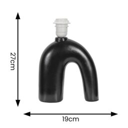 ValueLights Lia Black Arch Abstract Ceramic Table Lamp Base - thumbnail 4