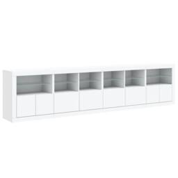 Berkfield Home Sideboard with LED Lights White 283x37x67 cm - Size: 283 x 37 x 67 cm - thumbnail 6