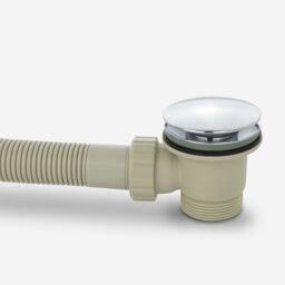 Nes Home Bath Filler with Sprung Waste & Overflow - Square in Metallic Silver - thumbnail 2