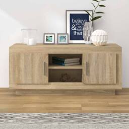 Berkfield Home TV Cabinet Sonoma Oak 102x35x45 cm Engineered Wood in Light Tan - Size: 102 x 35 x 45 cm - thumbnail 2