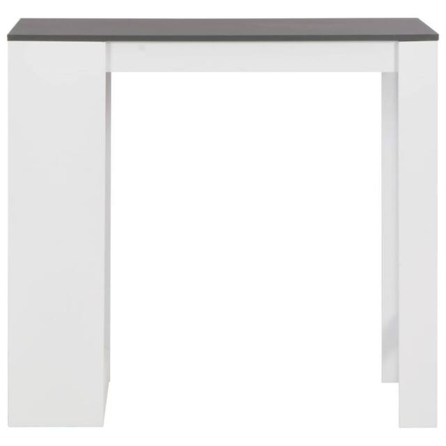 Berkfield Home Bar Table with Shelf White 110x50x103 cm - Size: 110 x 50 x 103 cm - image 1