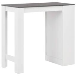 Berkfield Home Bar Table with Shelf White 110x50x103 cm - Size: 110 x 50 x 103 cm - thumbnail 3