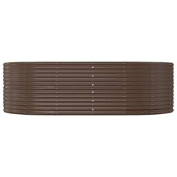Berkfield Home Garden Raised Bed Brown 212x140x68 cm Powder-coated Steel - Size: 212 x 140 x 68 cm - thumbnail 1