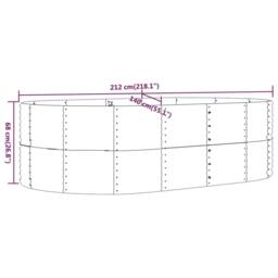 Berkfield Home Garden Raised Bed Brown 212x140x68 cm Powder-coated Steel - Size: 212 x 140 x 68 cm - thumbnail 6