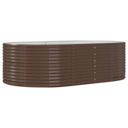 Berkfield Home Garden Raised Bed Brown 212x140x68 cm Powder-coated Steel - Size: 212 x 140 x 68 cm - thumbnail 3