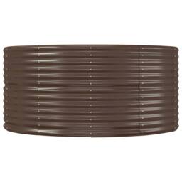 Berkfield Home Garden Raised Bed Brown 212x140x68 cm Powder-coated Steel - Size: 212 x 140 x 68 cm - thumbnail 4