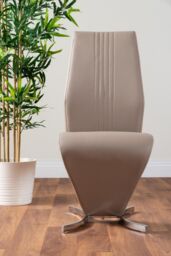 FurnitureboxUK Santorini Brown Wood Effect Dining Table & 6 Willow Chairs in Beige - thumbnail 8