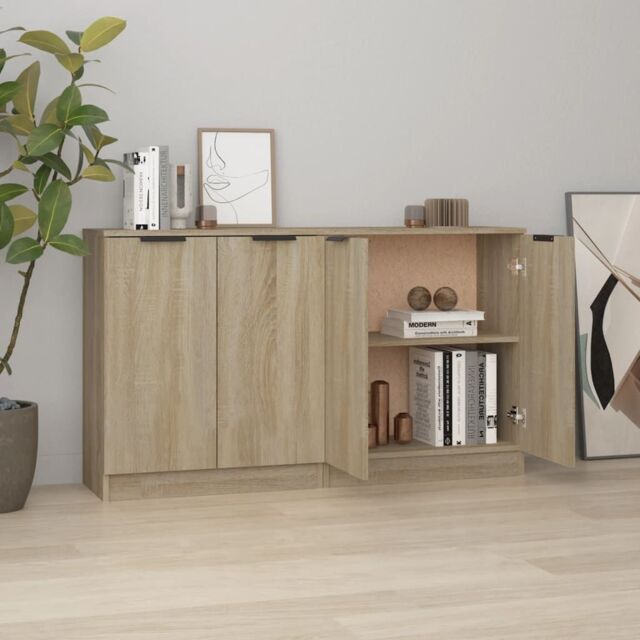 Berkfield Home Sideboards 2 pcs Sonoma Oak 60x30x70 cm Engineered Wood in Brown - Size: 60 x 30 x 70 cm - image 1