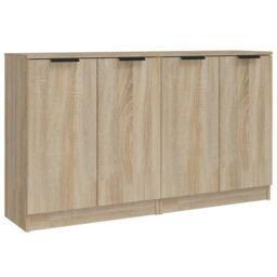 Berkfield Home Sideboards 2 pcs Sonoma Oak 60x30x70 cm Engineered Wood in Brown - Size: 60 x 30 x 70 cm - thumbnail 2