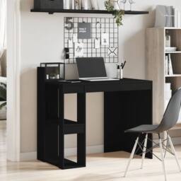 Berkfield Home Office Desk Black 103.5x56.5x94 cm Engineered Wood - thumbnail 3