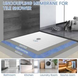 FLAVORA 30M Waterproof Tanking Matting Membrane Under Tile in Blue - Size: 180 cm width x 180 cm drop - thumbnail 6