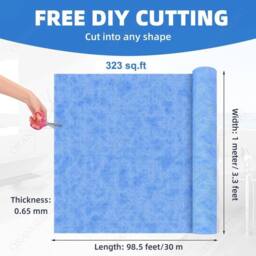 FLAVORA 30M Waterproof Tanking Matting Membrane Under Tile in Blue - Size: 180 cm width x 180 cm drop - thumbnail 2