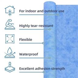 FLAVORA 30M Waterproof Tanking Matting Membrane Under Tile in Blue - Size: 180 cm width x 180 cm drop - thumbnail 4