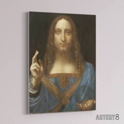 "Artery8 Da Vinci Salvator Mundi Jesus World Saviour Canvas Wall Art Print - Size: W18"" x H24""" - thumbnail 2