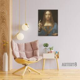 "Artery8 Da Vinci Salvator Mundi Jesus World Saviour Canvas Wall Art Print - Size: W18"" x H24""" - thumbnail 3