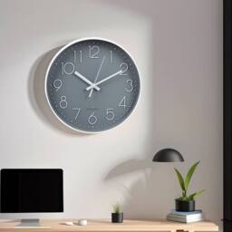 EONLION Modern Wall Clock 12 Inch Silent Quartz in Grey - Size: 100 cm - thumbnail 4