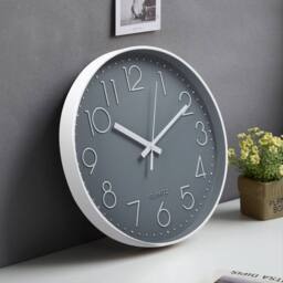 EONLION Modern Wall Clock 12 Inch Silent Quartz in Grey - Size: 100 cm - thumbnail 3
