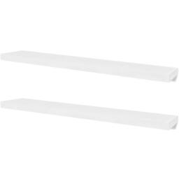 Berkfield Home Modern 2 White MDF Floating Wall Display Shelves Book/DVD Storage - thumbnail 3