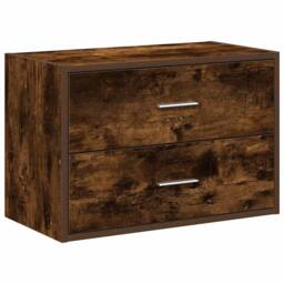 Berkfield Home Cabinet with 2 Drawers Smoked Oak 60x31x40 cm Engineered Wood in Brown - Size: 60 x 31 x 40 cm - thumbnail 1