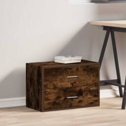 Berkfield Home Cabinet with 2 Drawers Smoked Oak 60x31x40 cm Engineered Wood in Brown - Size: 60 x 31 x 40 cm - thumbnail 3