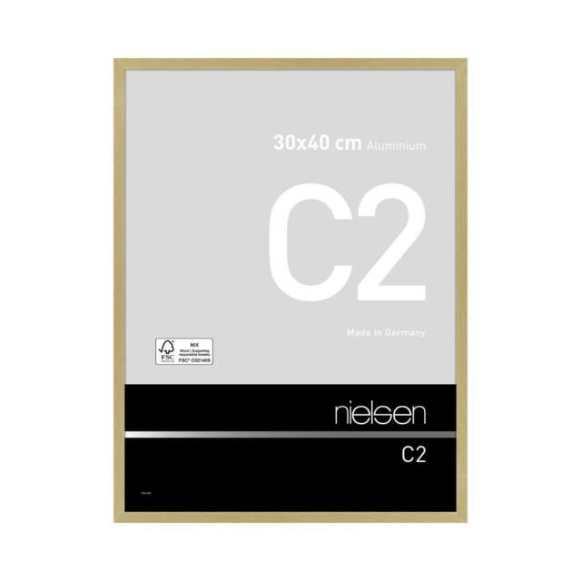 nielsen C2 Aluminium Picture Frame 30x40cm - Float Glass & Push/Turn Clips in Gold - Size: 30x40 cm - image 1