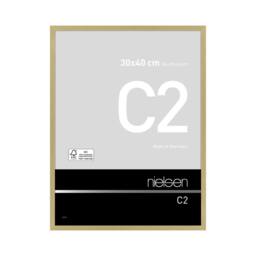 nielsen C2 Aluminium Picture Frame 30x40cm - Float Glass & Push/Turn Clips in Gold - Size: 30x40 cm - thumbnail 1