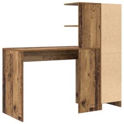 Berkfield Home Desk with Storage Old Wood Engineered Wood in Brown - thumbnail 8