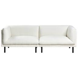 Wyld and Coco 5-Seater Off-White Boucle Sofa Set with Chrome Metal Legs in White - thumbnail 8