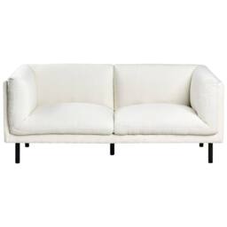 Wyld and Coco 5-Seater Off-White Boucle Sofa Set with Chrome Metal Legs in White - thumbnail 5