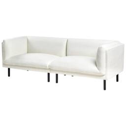 Wyld and Coco 5-Seater Off-White Boucle Sofa Set with Chrome Metal Legs in White - thumbnail 9