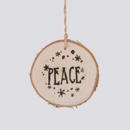 Shatchi Christmas Tree Ornaments Wooden Aesthetic Hanging Decorations Round Shape 3Pcs in Brown - thumbnail 4