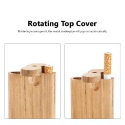 Voltico Portable One Hitter Pipe Wooden Box with Clean Hook in Light Oak - thumbnail 5