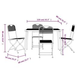Berkfield Home 5 Piece Garden Dining Set Anthracite Metal Mesh in Black - thumbnail 9