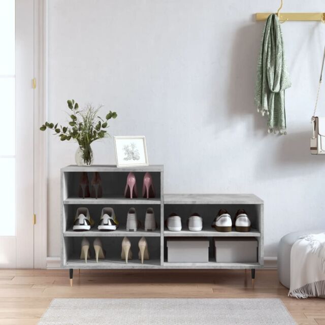 Berkfield Home Shoe Cabinet Concrete Grey 102x36x60 cm Engineered Wood - Size: 102 x 36 x 60 cm - image 1
