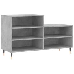 Berkfield Home Shoe Cabinet Concrete Grey 102x36x60 cm Engineered Wood - Size: 102 x 36 x 60 cm - thumbnail 2