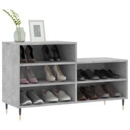 Berkfield Home Shoe Cabinet Concrete Grey 102x36x60 cm Engineered Wood - Size: 102 x 36 x 60 cm - thumbnail 3