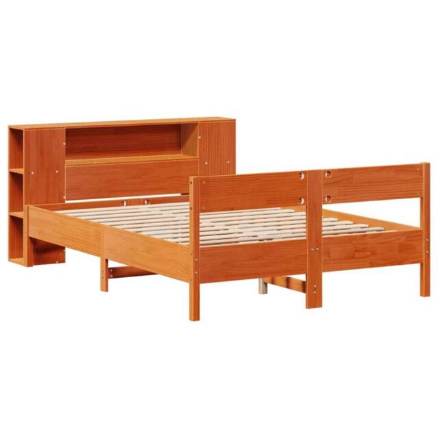 Berkfield Home Decorative Bookcase Bed without Mattress Wax Brown 140x190cm Soli - Size: 140x190 cm - image 1