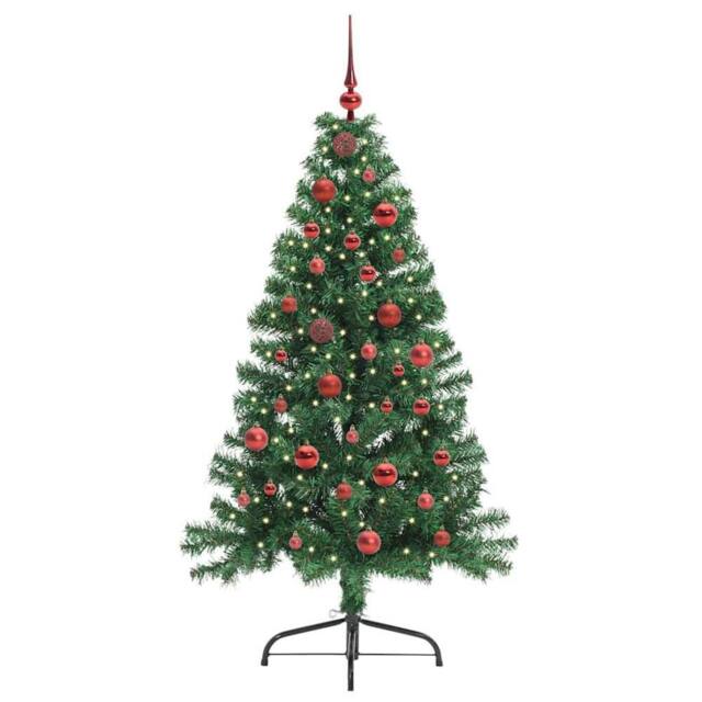 Berkfield Home Beautiful Artificial Pre-lit Christmas Tree Green 150 cm PVC - image 1