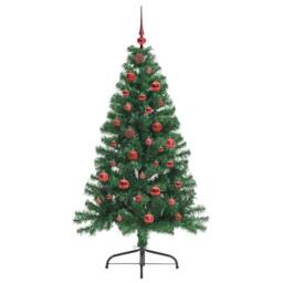 Berkfield Home Beautiful Artificial Pre-lit Christmas Tree Green 150 cm PVC - thumbnail 4