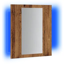 Berkfield Home LED Bathroom Mirror Cabinet Old Wood 40x12x45 cm Engineered Wood in Brown - Size: 40 x 12 x 45 cm - thumbnail 3